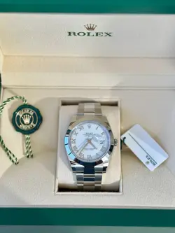 ROLEX DATEJUST 41MM 126300 WHITE ROMAN DIAL STEEL WATCH 2022 UNWORN FULL SET
