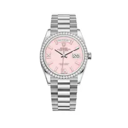 Rolex Day-Date 128349RBR White Gold Diamond Bezel Pink Diamond Dial (2020)
