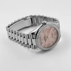Rolex Day-Date 36 128349RBR White Gold Diamond Bezel Pink Diamond Dial (2020)