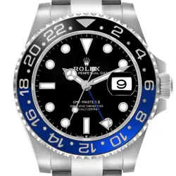 ROLEX GMT MASTER II BLACK BLUE BATMAN BEZEL STEEL MENS WATCH 126710 UNWORN