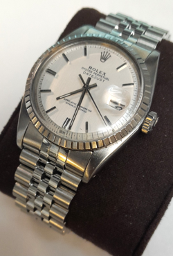 ROLEX DATEJUST 1601 SILVER STICK DIAL JUBILEE BRACELET SS BEZEL  WATCH