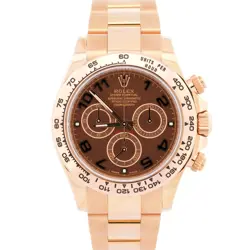 PAPERS ROLEX DAYTONA CHOCOLATE ARABIC 40MM BROWN 18K ROSE GOLD 116505 BOX