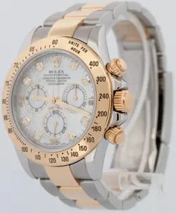 MINT PAPERS Rolex Daytona Cosmograph MOP DIAMOND Yellow Gold Watch 116523 BOX