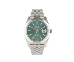 2024 ROLEX DATEJUST 126300, 41MM, MINT GREEN DIAL, STAINLESS STEEL MEN’S WATCH