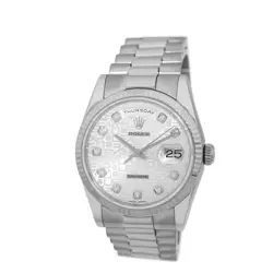 ROLEX 18K WHITE GOLD 36MM DAY DATE PRESIDENT DIAMOND 118239 WARRANTY BOX MINTY