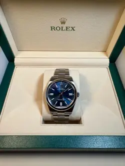 ROLEX OYSTER PERPETUAL 41MM 124300 BRIGHT BLUE DIAL BRAND NEW 2024