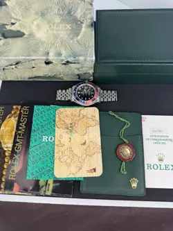 ROLEX 16700 GMT MASTER PEPSI JUBILEE  W/ BOX & PAPERS AMAZING SET!