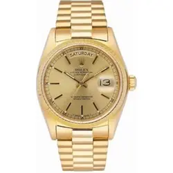 ROLEX DAY DATE 18038 PRESIDENT 18K YELLOW GOLD MENS WATCH BOX PAPERS