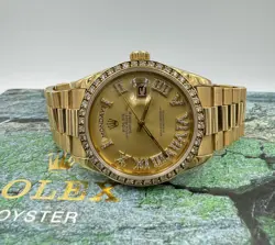 ROLEX PRESIDENTIAL DAY DATE 18038 18K DIAMOND DIAL AND BEZEL