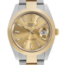 ROLEX DATEJUST 41 126303 CHAMPAGNE GOLD BAR 3 ROWS OYSTER BREATH RANDOM NUMB...