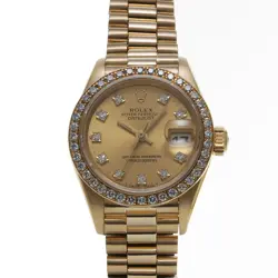 ROLEX DATEJUST BEZEL DIAMOND 69138G NUMBER N (PRODUCED AROUND 1991) CHAMPAGN...