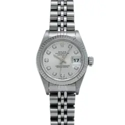 ROLEX DATEJUST 10P DIAMOND 69174G T SERIES (MANUFACTURED AROUND 1997) SILVER...