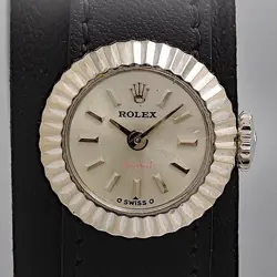 ROLEX SS WG ORCHID CHAMELEON SILVER 3563296 HAND-WOUND LADIES WATCH USED