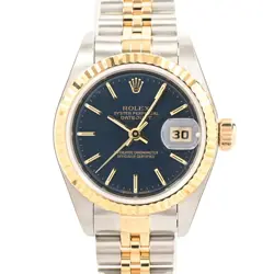 ROLEX DATEJUST WOMEN'S WATCH 79173 BLUE K SERIES STAINLESS STEEL YELLOW GOLD