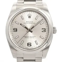 ROLEX OYSTER PERPETUAL WATCH 114200 SILVER 369 MEN'S