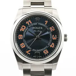 ROLEX AIR-KING WRISTWATCH 114200 V SERIES BLUE CONCENTRIC ARABIC MEN'S