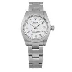 ROLEX OYSTER PERPETUAL 31 MM STEEL WHITE DIAL AUTOMATIC LADIES WATCH 177200