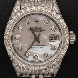 ROLEX DATEJUST 6924 DIAMOND BEZEL JUBILEE WATCH 26MM MOTHER OF PEARL DIAL 6.20CT