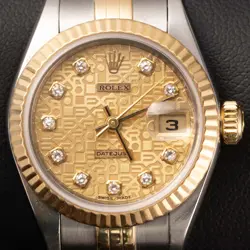 ROLEX DATEJUST 79173 FLUTED BEZEL WATCH 26MM TWO-TONE JUBILEE CHAMPAGNE DIAL