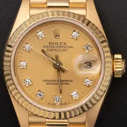 PRESIDENTIAL ROLEX DATEJUST 69178 18K YELLOW GOLD WATCH 26MM CHAMPAGNE DIAL