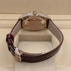 Rolex Day-Date 36mm Rose Gold Diamond Bezel Pave Diamond Dial Watch 128155RBR