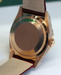 Rolex Day-Date 36mm Rose Gold Diamond Bezel Pave Diamond Dial Watch 128155RBR