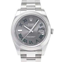 ROLEX DATEJUST 41 126300 SLATE/GREEN ROMAN DIAL  485572