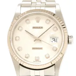 ROLEX DATEJUST 16234 F 18WG X SS COMPUTER DIAL WHITE GOLD DIAMOND AUTOMATIC 9384