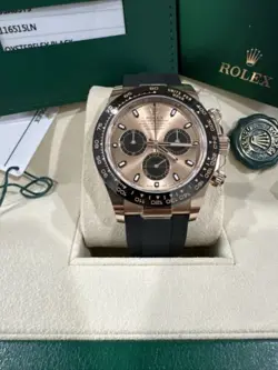 Rolex Daytona 2019 Oyster Flex 116515 40mm Rose Gold Black Sub Dials Stickers