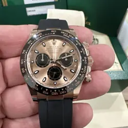 Rolex Daytona 2019 Oyster Flex 116515 40mm Rose Gold Black Sub Dials Stickers
