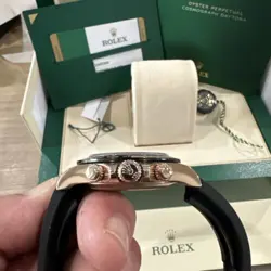 Rolex Daytona 2019 Oyster Flex 116515 40mm Rose Gold Black Sub Dials Stickers