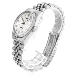 ROLEX DATEJUST 10P DIAMOND 16234G SILVER CARVING COMPUTER 5 ROWS JUBILEE BRACE Y