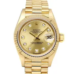 ROLEX DATEJUST 69178G 10P DIAMOND DIAL  W K18YG AUTOMATIC 26MM SOLID GOLD 73.4 G
