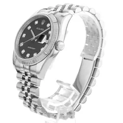 ROLEX DATEJUST 10P DIAMOND 116234G BLACK ENGRAVED COMPUTER 5 ROW JUBILEE  G 7873