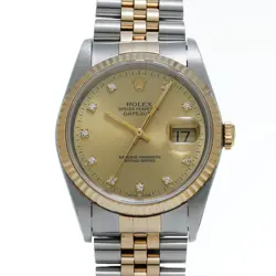ROLEX DATEJUST 10P DIAMOND 16233G L SIZE MADE AROUND 1989 /DIAMOND SELF WINDING