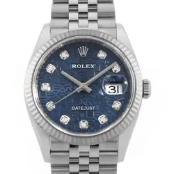 ROLEX DATEJUST 36 10P DIAMOND 126234G BLUE CARVING COMPUTER 5 ROWS JUBILESS 9438