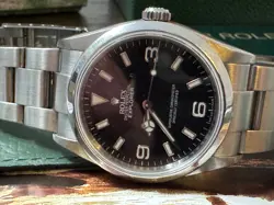 ROLEX EXPLORER 114270 , ROLEX SERVICED 9/24 . WITH BOX, ROLEX SVC CARD