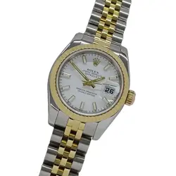 ROLEX 179173 DATEJUST LADIES WATCH WHITE DIAL SS/GOLD AUTO 26MM EXCELLENT /W BOX