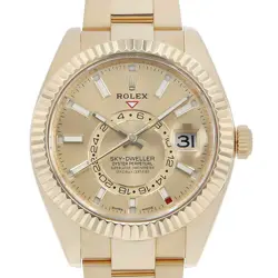 ROLEX SKY-DWELLER 326938 CHAMPAGNE GOLD RANDOM NUMBER SECOND HAND MENS