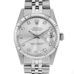 ROLEX DATEJUST 10P DIAMOND 68274G SILVER R NUMBER SECOND HAND BOYS (UNISEX)