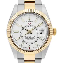 ROLEX SKY-DWELLER 326933 WHITE 3 ROW OYSTER BRACELET RANDOM NUMBER SECOND HA...