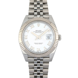ROLEX 126334 DATEJUST 41 WHITE ROMAN DIAL 41MM 2020 BOX AND PAPERS