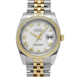 USED ROLEX DATEJUST 36 116233 WHITE CASE SIZE 36×36MM MEN'S WATCH #53345