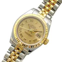 USED ROLEX DATEJUST 26 SUNBEAM 179173 GOLD LADIES WATCH #51255