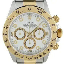 USED ROLEX DAYTONA COSMOGRAPH 8P DIAMOND 16523G WHITE MEN'S WATCH #5145
