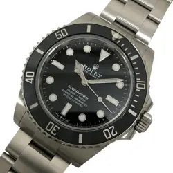 USED ROLEX SUBMARINER NON-DATE 124060 BLACK CASE SIZE 41MM MEN'S WATCH #51105