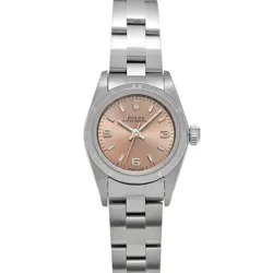 USED ROLEX OYSTER PERPETUAL 76030 PINK CASE SIZE 24×24MM LADIES WATCH #5125