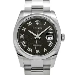 USED ROLEX DATEJUST 116200 BLACK CASE SIZE 36×36MM MEN'S WATCH #51205