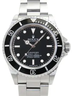 USED ROLEX SUBMARINER NON-DATE 14060M BLACK CASE SIZE 40MM MEN'S WATCH #51175
