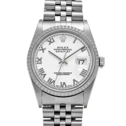 USED ROLEX DATEJUST 16220 WHITE CASE SIZE 36×36MM MEN'S WATCH #52115